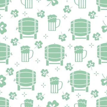 Seamless pattern. St. Patrick's Day. Pab. Ireland Illustrazione stock