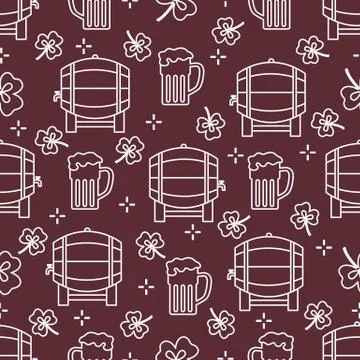 Seamless pattern. St. Patrick's Day. Pab. Ireland Stock Illustration