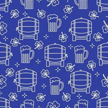 Seamless pattern. St. Patrick's Day. Pab. Ireland Illustrazione stock