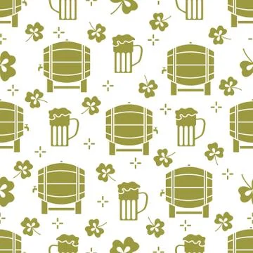 Seamless pattern. St. Patrick's Day. Pab. Ireland Illustrazione stock
