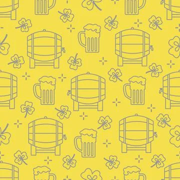 Seamless pattern. St. Patrick's Day. Pab. Ireland Stock Illustration