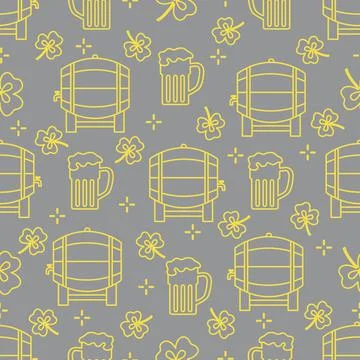 Seamless pattern. St. Patrick's Day. Pab. Ireland Stock Illustration