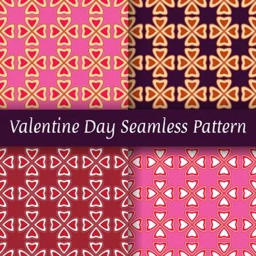 Seamless pattern St. Valentine s Day beige pink heart Stock Illustration