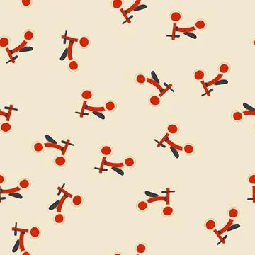 Seamless pattern stability balance bike cartoon vector Stock Illustration