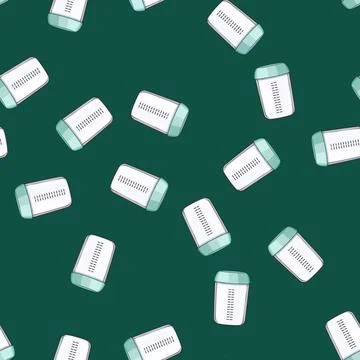 Seamless pattern stackable food storage container baby cartoon vector Stockillustratie