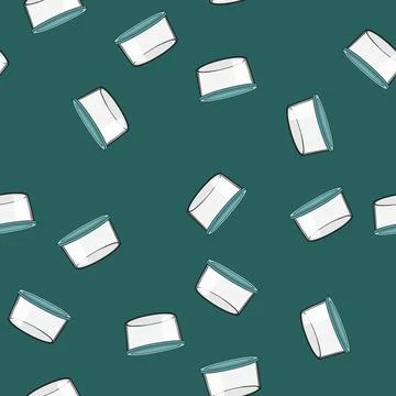 Seamless pattern stackable glass food storage container cartoon vector Stock Illustration