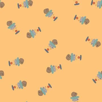 Seamless pattern stacked balancing stones representing stability and harmony Stock Illustration
