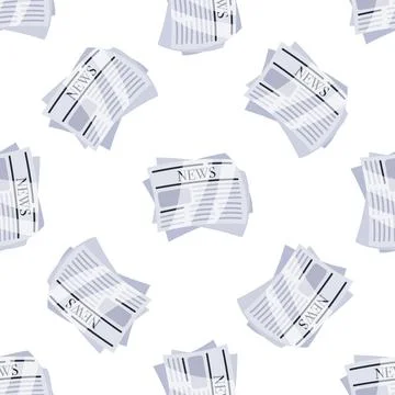 Seamless pattern of stacks of newspapers representing daily news updates Illustrazione stock
