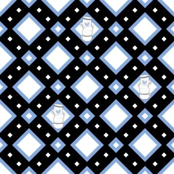 Seamless pattern with stacks of towering cups Illustrazione stock