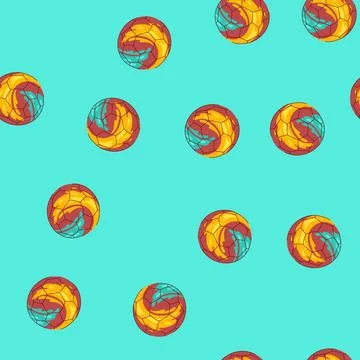 Seamless pattern stadium soccer ball cartoon vector Illustrazione stock