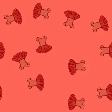 Seamless pattern stage ballerina dress cartoon vector Stock Illustration