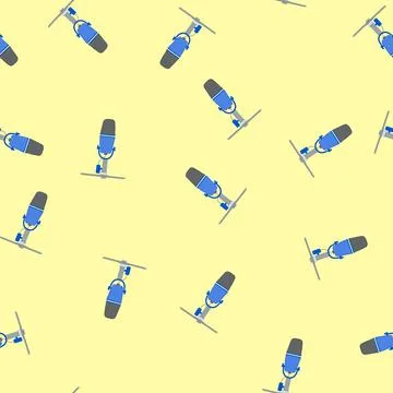 Seamless pattern stage microphone music cartoon vector Illustrazione stock