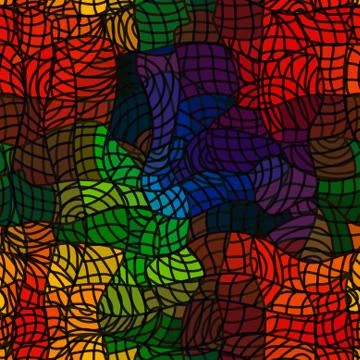 Seamless pattern with stained glass imitation, design element. rainbow colors Stock Illustration