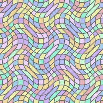 Seamless pattern in stained-glass window style Stock Illustration