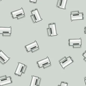 Seamless pattern stainless kettle electric cartoon vector Illustrazione stock
