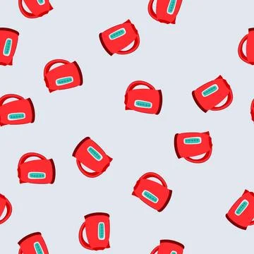 Seamless pattern stainless kettle electric cartoon vector Illustrazione stock
