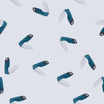 Seamless pattern stainless knife camping cartoon vector Stock Illustration