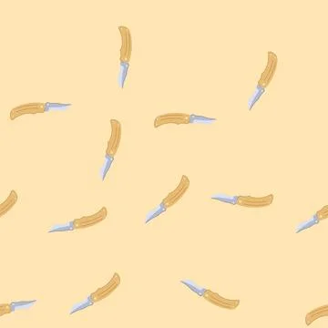 Seamless pattern stainless military knife cartoon vector 스톡 일러스트