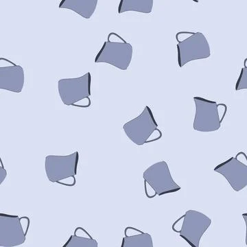 Seamless pattern stainless milk frothing pitcher cartoon vector Stock Illustration