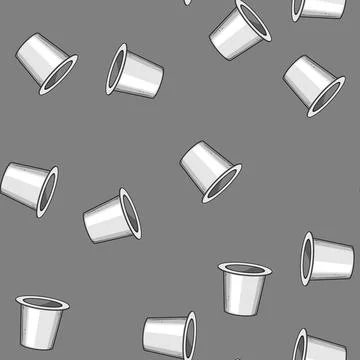 Seamless pattern stainless reusable coffee filter cartoon vector Illustrazione stock