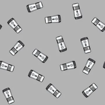 Seamless pattern stainless spice grinder cartoon vector Ilustración de archivo