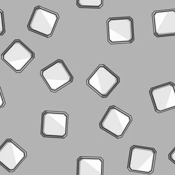 Seamless pattern Stainless steel cabinet knob on white background Illustration