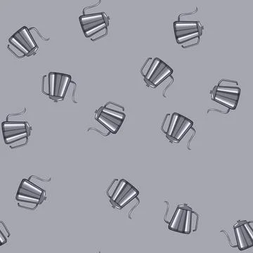 Seamless pattern stainless steel drip kettle cartoon vector イラスト素材