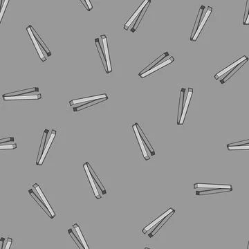 Seamless pattern stainless sugar cube tongs cartoon vector 库存插图