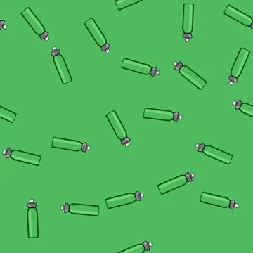 Seamless pattern stainless thermos bottle cartoon vector Stock Illustration
