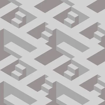 Seamless pattern with stairs making an optical illusion. Stock Illustration