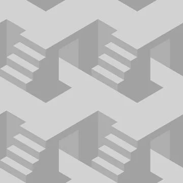 Seamless pattern with stairs making an optical illusion. Stockillustratie