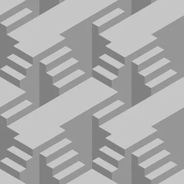 Seamless pattern with stairs making an optical illusion. Stock Illustration