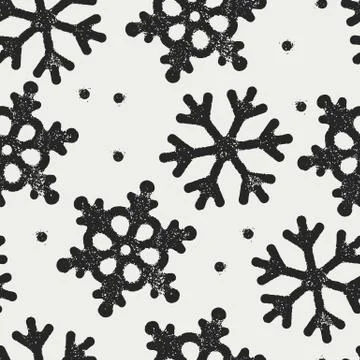 Seamless pattern stamp snowflakes background Ilustración de archivo