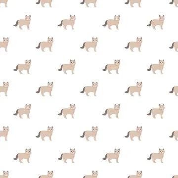 Seamless pattern with standing cute domestic cats Stock Illustration