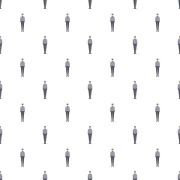 Seamless pattern of standing men in uniform 스톡 일러스트