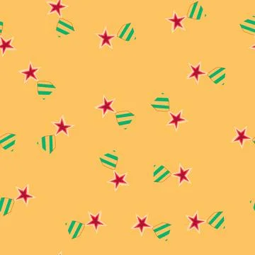 Seamless pattern star military medal cartoon vector Stock Illustration
