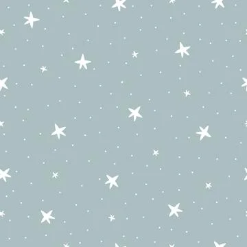 Seamless pattern Star silhouette With a small dot on the blue background Stock Illustration