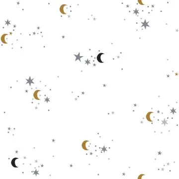 Seamless pattern with star in sky Stock Illustration