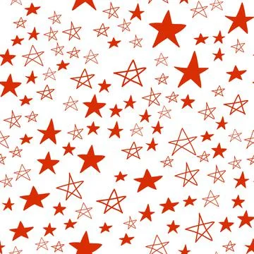 Seamless pattern, star in starfall sky, red white design vector イラスト素材