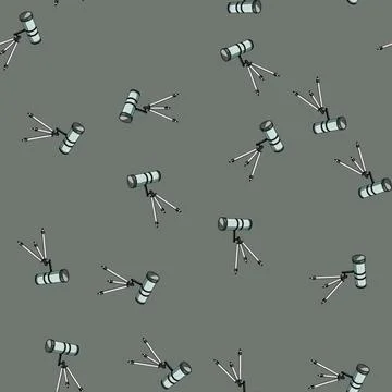 Seamless pattern star telescope cartoon vector Illustrazione stock