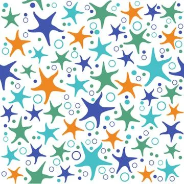 Seamless pattern with starfish Stockillustratie