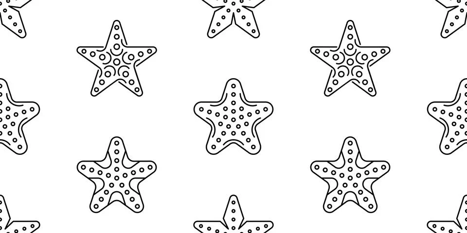 Seamless pattern with Starfish Stock Illustration