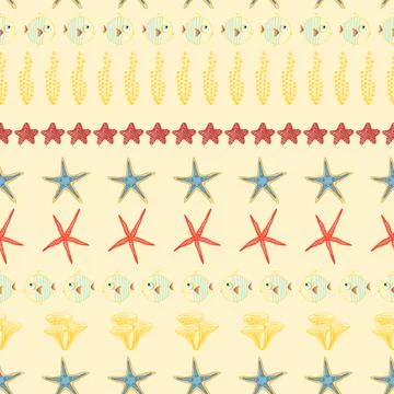 Seamless pattern with starfish. trendy nautical print. childish cute pattern  Stock Illustration