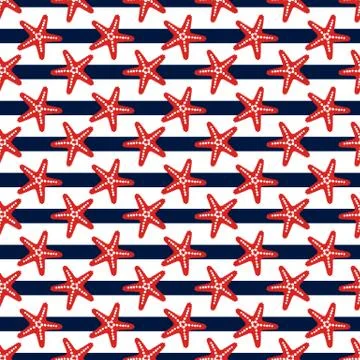 Seamless pattern with starfish. Vector background. イラスト素材