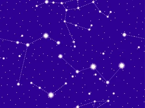 Seamless pattern starry sky with the constellations of Ursa Major, Canes Vena Stock Illustration