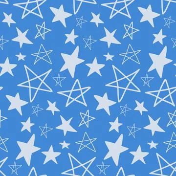Seamless pattern, starry sky, simple design with star element Illustrazione stock