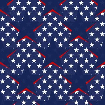 Seamless pattern with stars in the American flag theme. Stock vector. Stock Illustration