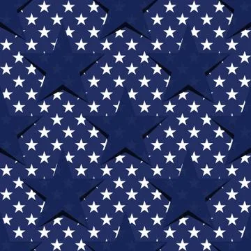 Seamless pattern with stars in the American flag theme. Stock vector. Stock Illustration