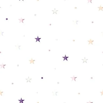 Seamless pattern with stars and polka dots in pastel colors Stock Illustration