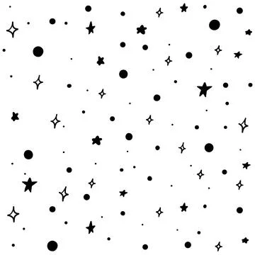 Seamless pattern with stars. Black and white simple pattern with stars. Stock Illustration